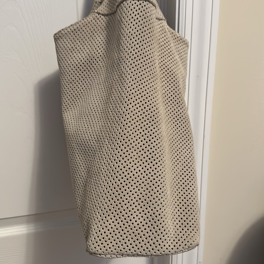 Brand New Vera Pelle Made in Italy taupe Leather Suede Hobo Shoulder Bag - Picture 6 of 16